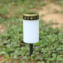 Solar Power Grave Lawn Light Flameless Electronic LED Candle Lamp (White) Newly