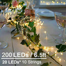 Solar Lamp Copper Wire Waterfall Fairy String Light Festival Decor (200LED)