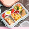 Microwave Lunch Box Food Grids Storage Container School Bento Box (Blue) Newly