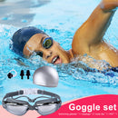 Waterproof HD Eyewear Adults Anti-fog Diving Goggles Earplug Kits (Grey)