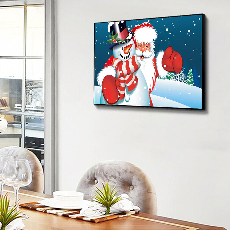 Santa Claus Oil Paint By Numbers Kits Canvas Drawing DIY Coloring Picture Crafts