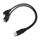 USB 2.0 A Male To 2 Dual USB Female Jack Y-Splitter Adapter Cord Hub Hot Z8Z4