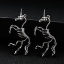 Girl Women Gift Lady Novel Horse Pendant Skeleton Drop Earrings Dangle Earrings