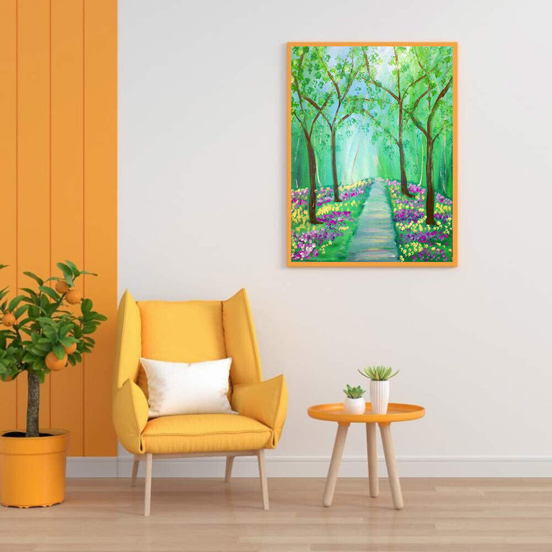 Forest Path Oil Paint By Numbers DIY Handpainted on Canvas Wall Art Picture