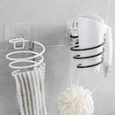 Iron Wall Mounted Hair Dryer Rack Bathroom Wall Holder Organizer (White) Newly