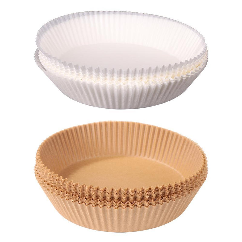 50pcs Air Fryer Liner Mat Wood Pulp Steamer Paper Oven Baking Mats (Brown)