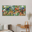 DIY Hand Paint on Canvas Animal Family Oil Picture Drawing Paint By Numbers