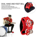 Foot Tambourine Metal Jingle Bell Drum Percussion Instruments Parts (Red) Newly