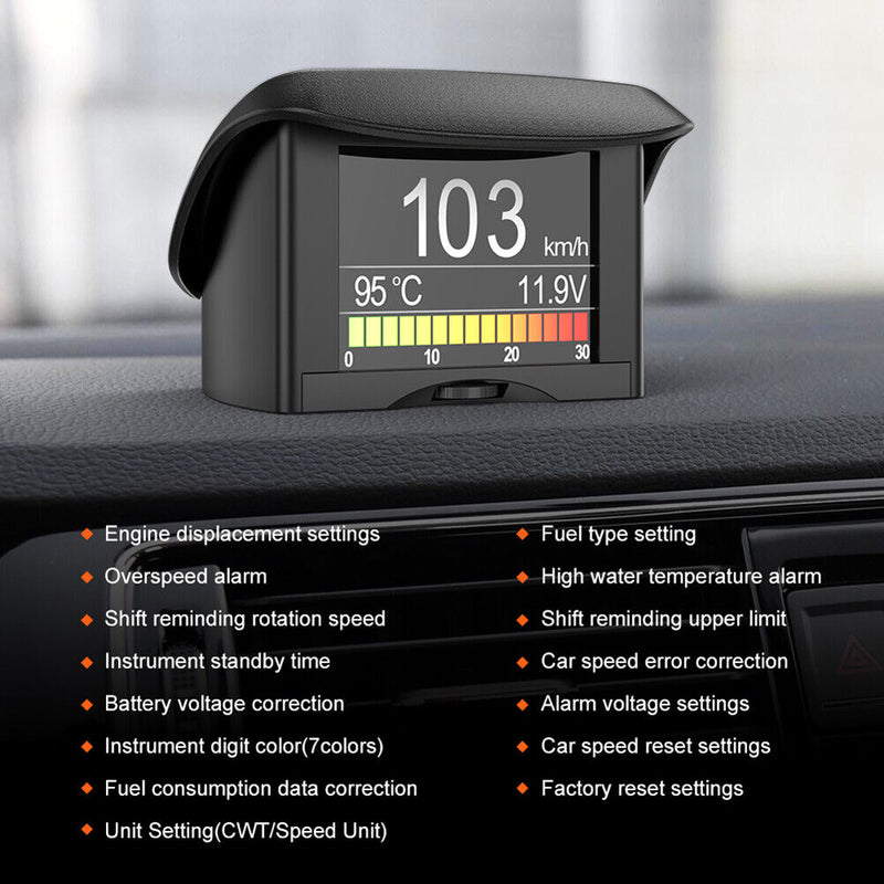 Ancel A202 OBDII Head-Up Display Car Temperature Overspeed Windshield HUD
