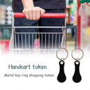 2pcs Metal Keychain Shopping Cart Token Keychain Accessories Decor Keyring Hook