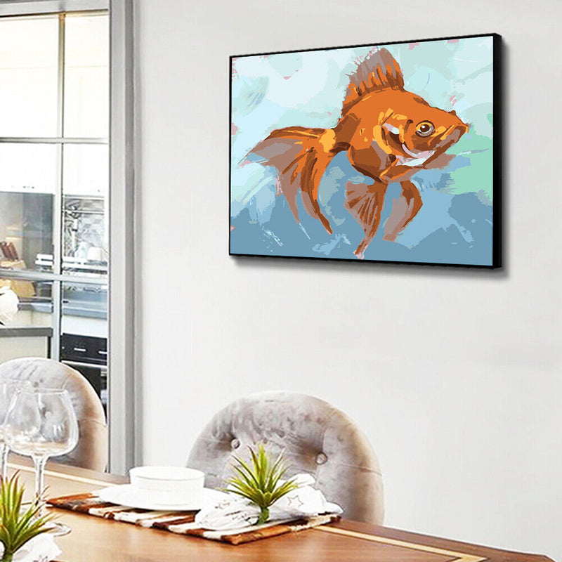 Oil Paint Fish By Numbers Coloring Picture Digital Drawing L378