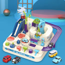 Track Adventure Racing Rail Car Inertia Slide Toys (Macaroon with 4 Cars) Newly