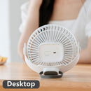 4000mAh Camping Fan with LED Lights 4 Speeds Portable with Hanging (White)