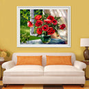 Red Floral Vase 5D Diamond DIY Painting Craft Kit Home Decor