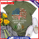Independence Day American Tree Tea T-Shirt (Olive Green S)