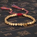 Thread Adjustable Women Mens Lucky Rope Copper Beads Bracelets Braided Bangles