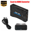 1080P SCART to HDMI-compatible Audio Video Converter + USB A to DC Cable fo