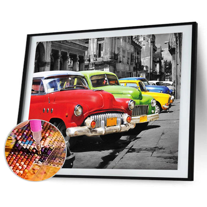 Diamond Painting 5D DIY colorful cars Full Round Drill Rhinestone Picture