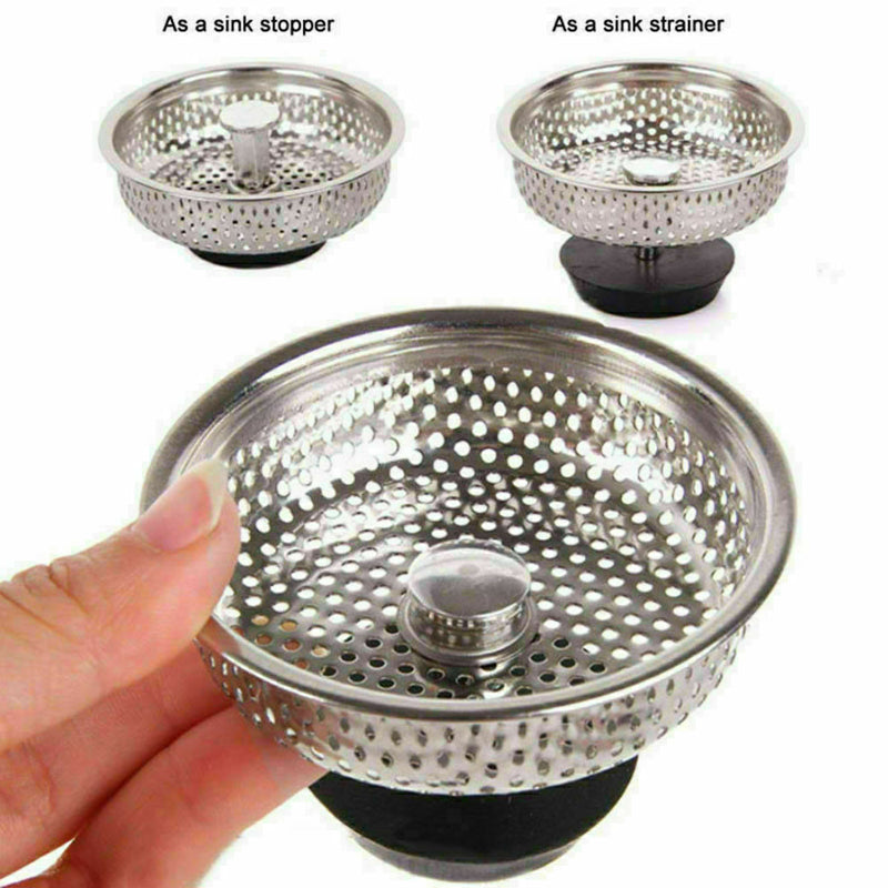 Kitchen Waste Steel Sink Strainer Plug Drain Stopper Basket L9N4