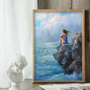 Acrylic Oil Painting By Numbers Seaside Girl Digital Picture Artwork Home Decor