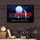 Moon Car Lady Retro Metal Plate Tin Sign Plate for Bar Pub Club Cafe Iron Paint