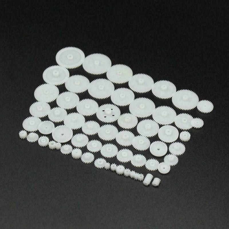 58 Pcs Plastic Gears Set Shaft Motor Gear Gearbox Robot Kits Craft