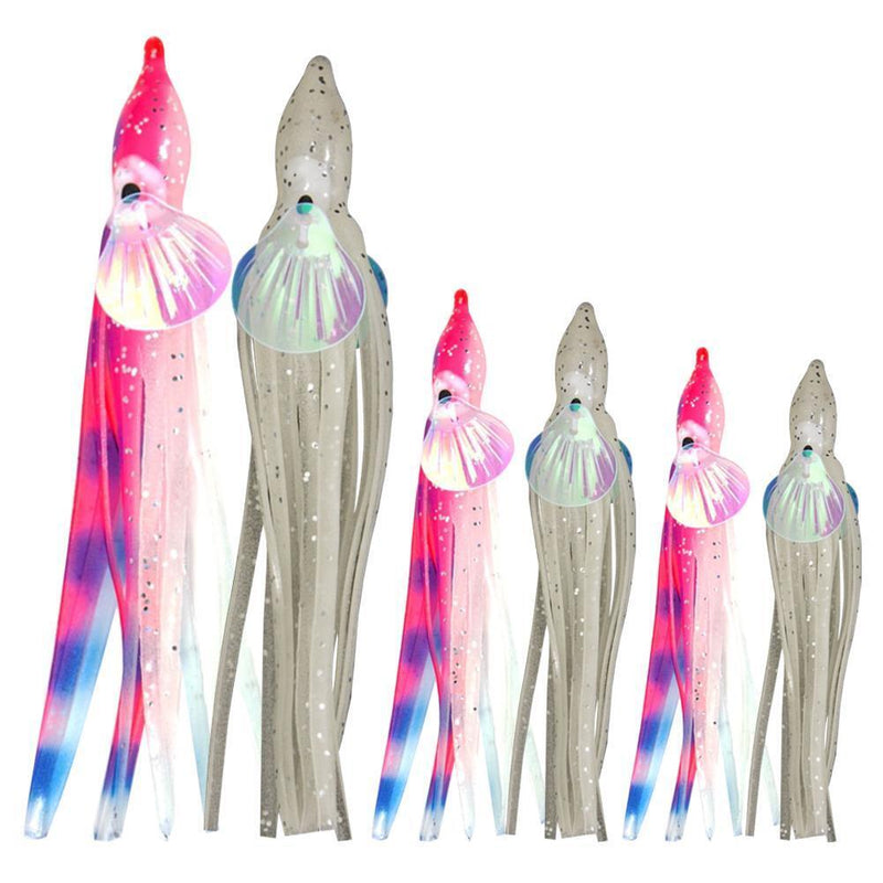 10x Bionic Octopus Fishing Lures 10cm Artificial Soft Bait (Luminous White)