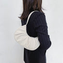 Folds Design Small Shoulder Armpit Bags for Women Nylon Solid Color Pleated Tote