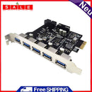 PCI Express Expansion Card 5-Port USB 3.0 HUB Extender Adapter for Desktop PC