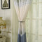 2PCS Wide Strip Shading Curtain Bedroom Semi Blackout Purdah(Blue)
