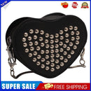 Fashion Rhinestone Shoulder Crossbody Bag PU Small Handbag (Heart Black)