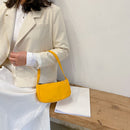 Fashion Nylon Underarm Tote Bag Women Solid Shoulder Small Hanbag (Yellow)