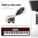 2m MIDI Cable to USB IN-OUT Converter PC to Keyboard Music Adapter Cord Newly