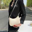 Retro Solid Color PU Leather Shoulder Underarm Bag Casual Women Hobos Handbags