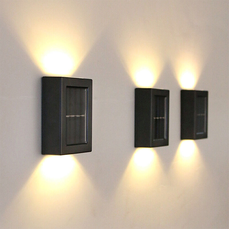 2pcs LED Solar Light Outdoor Wall Lamp for Garden Yard Decor (Warm Light) Newly