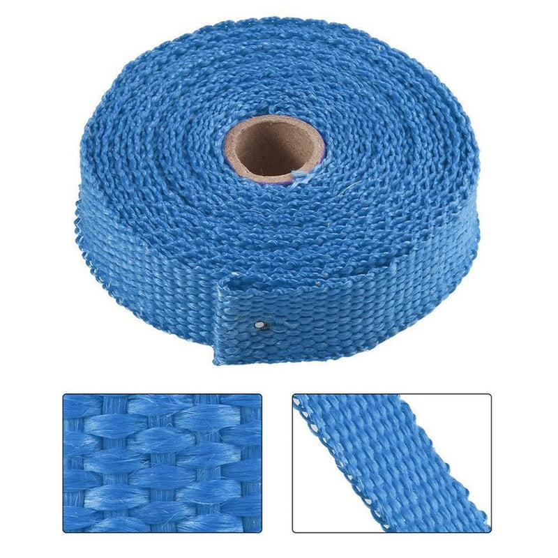 5m Thermal Exhaust Pipe Wrap Heat Resistant Cloth for Car Motorcycle (Blue)