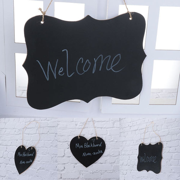 Wedding Memo Sign Message Label Love Heart Chalkboard Wooden Mini Blackboard