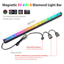 ARGB LED Strip Light 5V 3Pin/Small 4Pin Diamond Magnetic Lamp Bar (Black) Newly