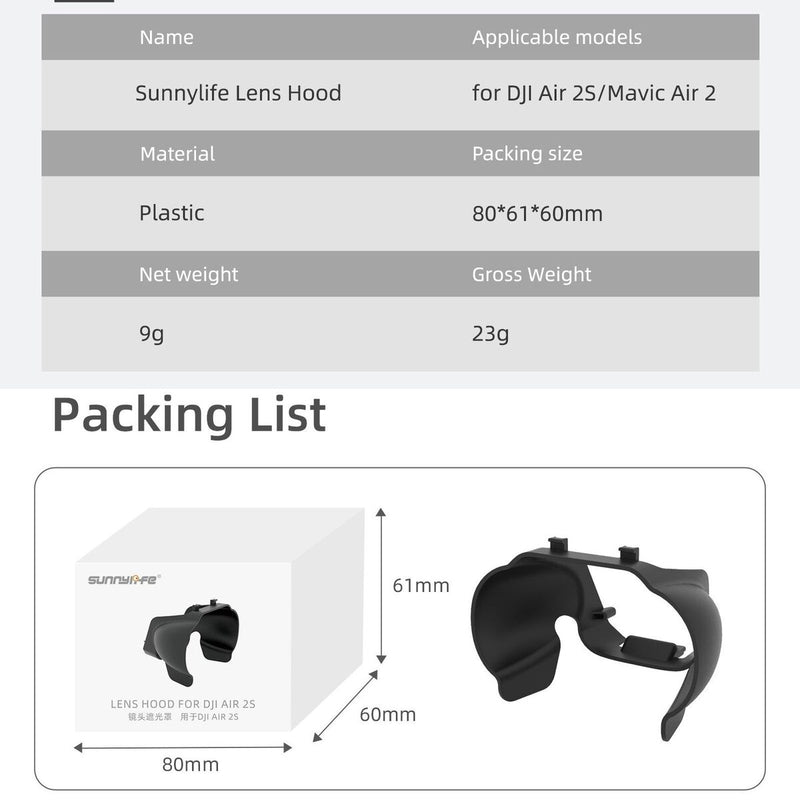 Drone Sunhood Protective Sunshade Lens Cover Lens Hood Plastic For DJI Air 2/2S