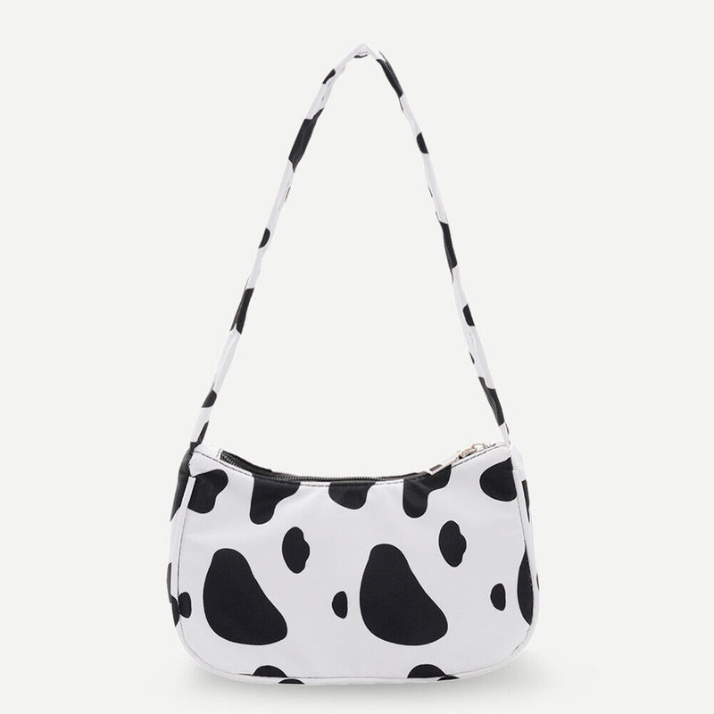 Cow Milk Printed Women Handbag Tote Female Casual Underarm Shoulder Bag (2)