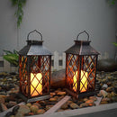 Waterproof LED Solar Powered Hanging Candles Lantern Lights Garden Outdoor Lamps