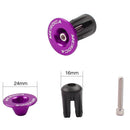 MEROCA 2pcs Bicycle Bar Grips End Cap MTB Bike Handlebar End Plug (Purple) Newly