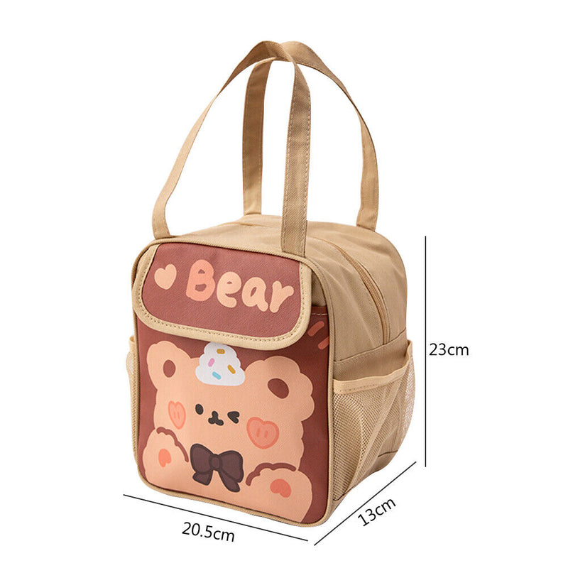 #A Lunch Bag Girls Cute Bear Cartoon Bento Bag Waterproof for Women Children S