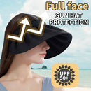 Women Foldable Visors Cap Wide Brim Beach Summer Vacation Empty Top Sun Hats
