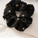 Korean Chiffon Scrunchies Women Girl Star Hairband Elastic Hair Rope Ties Hol