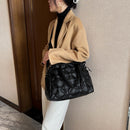 Fashion Women Space Cotton Shoulder Bags Winter Crossbody Handbags (Black)