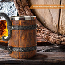 Simulation Crude Wood Drinking Mug Double Wall Insulated Beer Cup Wine Tumbler