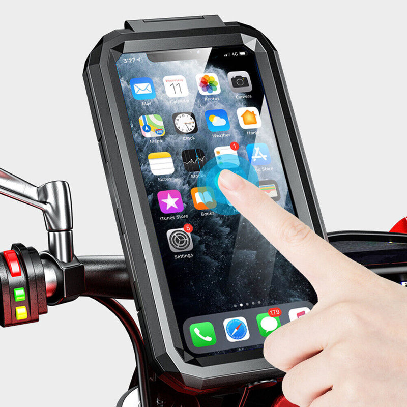 M18L Waterproof Motorcycle Bike Handlebar Rear View Mirror Phone Holder Case