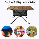 Outdoor Folding Table Net Pocket Coated Oxford Cloth Desk (Wolf Brown) Newly