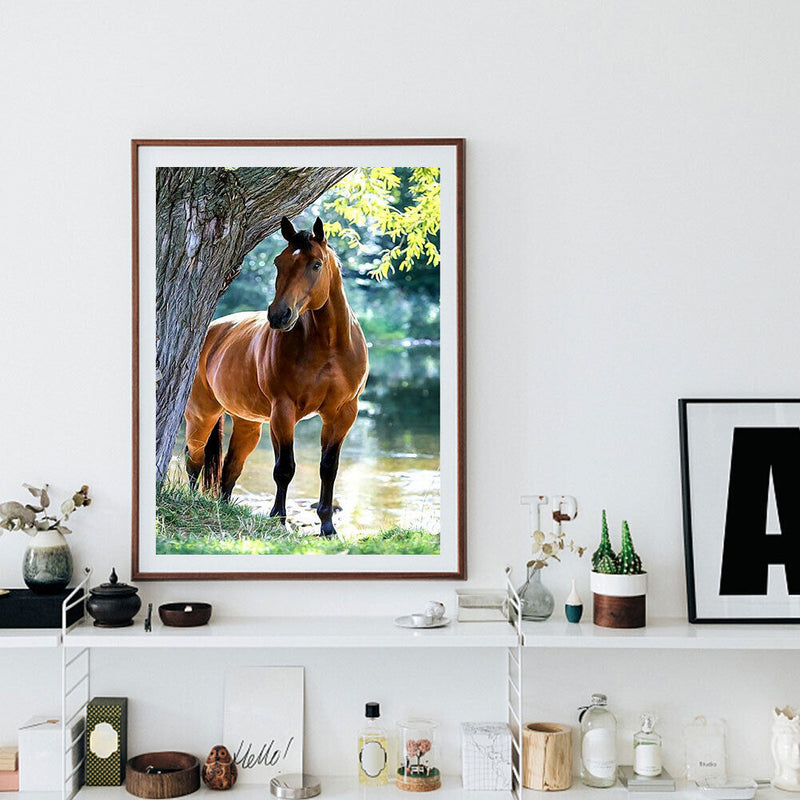 5D DIY Diamond Painting Kits Full Round Drill Horse Mosaic Picture Animal Crafts